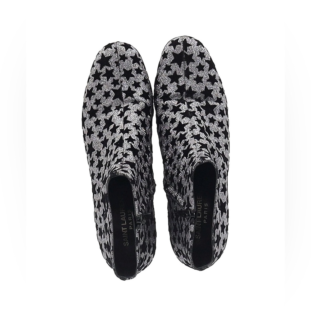 Saint Laurent Paris Star Print Ankle Boots | Size 37 - Picture 3 of 5